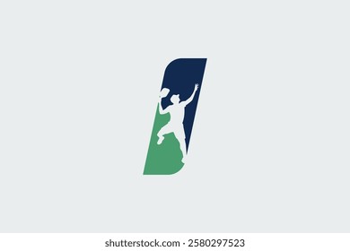 letter i logo with pickleball player silhouette. It is good for team logo, club, shirt, sticker, etc.