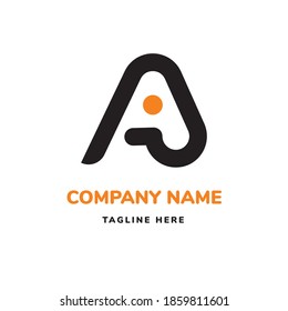 Letter A logo with point at the center