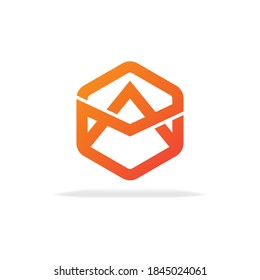 letter A logo with polygon shape icon. minimal and creative font A design concept vector illustration.