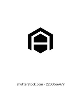 Logo de la letra A con polígono, triángulo, geometría de círculo.
