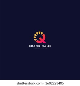 letter logo Q full color gradient vector