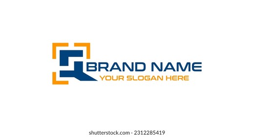 letter logo Q and S shape barcode