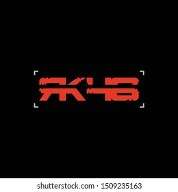 the letter logo R + K 