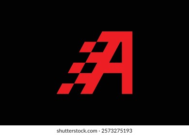 Letter A logo in red and black