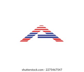 Una letra logotipo elementos de diseño rojo y azul ilustración vectorial 