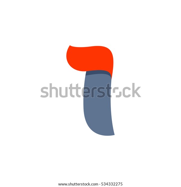 I letter logo with a red flag line. Fast speed\
vector script type.
