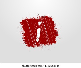 I Letter Logo in Red Square Grunge Element. Retro Rusty Square Logo Design-Vorlage.