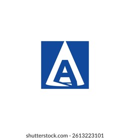 Letter A logo revealed by backlight. Vector.