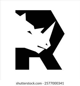 letter logo with rhino head