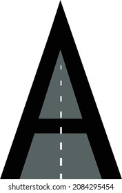 A letter logo with roadway stock illustration. Road way logo design. You  can use this logo template to create your own company logo.