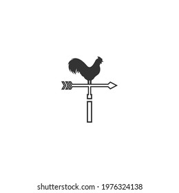 Letter I logo with rooster wind vane icon design vector template