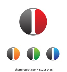 Letter I logo round