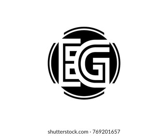EG letter logo round black