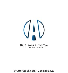Logo de la letra A, símbolo de forma redonda, digital, tecnológica, multimedia, diseño de corte