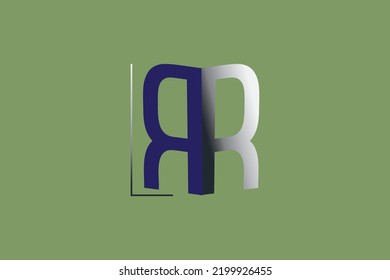 LETTER LOGO RR. COLOR DARK BLUE AND WHITE BLACK . 07