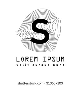 Letra logo S. Elemento de diseño alfabético . Tipo de concepto ABC geométrico como logotipo. Icono de tipografía, art. Moden