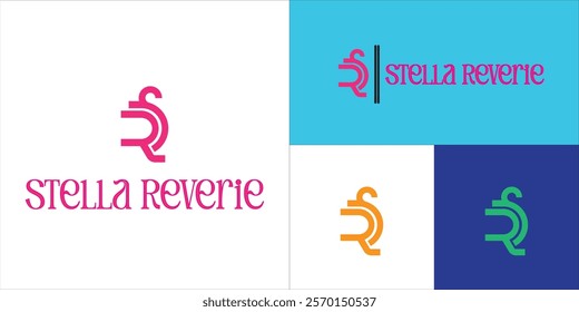 letter logo S R, R S or R combined clothes hanger, template for beauty business