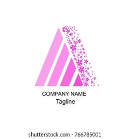 letter A logo of sakura 