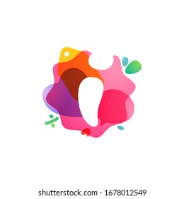 Letter I logo with Sale icons. Overlapping watercolor negative space font. Perfect typeface for shop identity, best price print, super offer posters, etc.