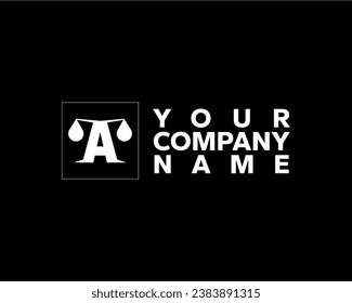 Letter A logo and scales icon. Suitable for companies or legal entities, especially in the field of lawyers.