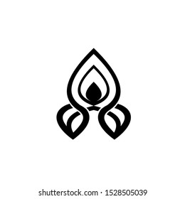 A letter logo script lettering with fire style