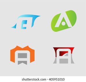 Letter a logo set
