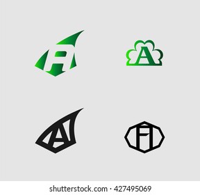 Letter a logo set
