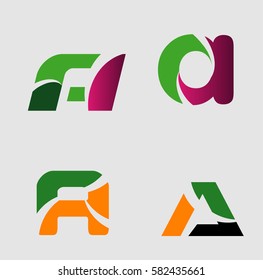 Letter a logo set
