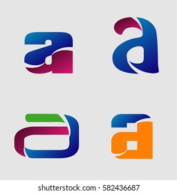 Letter a logo set
