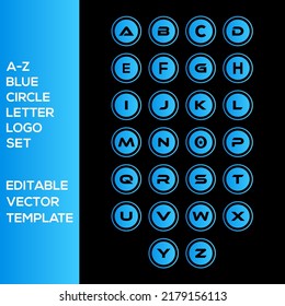 Letter Logo Set and Blue Circle Modern Logo Design Vector

