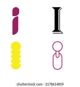Letter I Logo set design For Brand