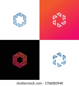 Letter Logo Set Hexagon Initial Logo design vector template