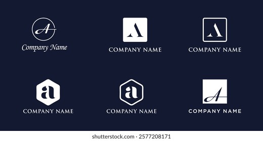 A Letter Logo Set Monogram style, bundle vector