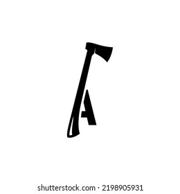 letter A logo shape ax design vector illustration.