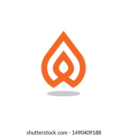 the letter A logo with the shape of fire, the icon letter A