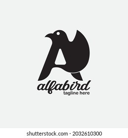 letter a logo in the shape of a one-winged bird