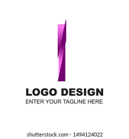I letter logo simple design, logo template design