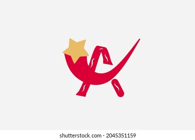 letter A logo split in half by shooting star