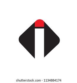Letter I logo with Square background