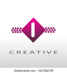 
Letter I Logo With Square - Vector
