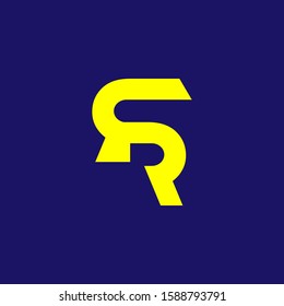 letter logo SR. with a combined design of two letters into one symbol that is unique and simple. yellow texture. blue background. brand for the company and design needs. modern template.

