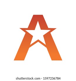 Letter A logo With Star sign Branding Identity Corporate unusual logo design template