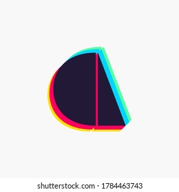 Letter A logo with stereo effect. Vibrant glossy colors font perfect to use in any disco labels, dj logos, electromusic posters, bright identity, etc.