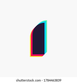 Letter I logo with stereo effect. Vibrant glossy colors font perfect to use in any disco labels, dj logos, electromusic posters, bright identity, etc.