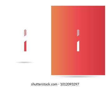 I letter logo stroke design vector template