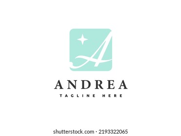 The letter A logo is suitable for salons, boutiques, and more.