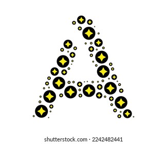 Un logotipo de letra con elementos de plantilla de vector de icono de símbolo