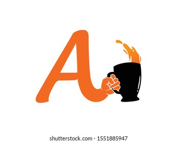 A Letter logo or symbol template design