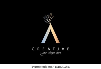 Letter A logo or symbol template design