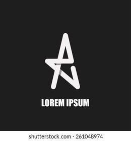 Letter A logo symbol template design. Modern trendy style Overlaping Technique.